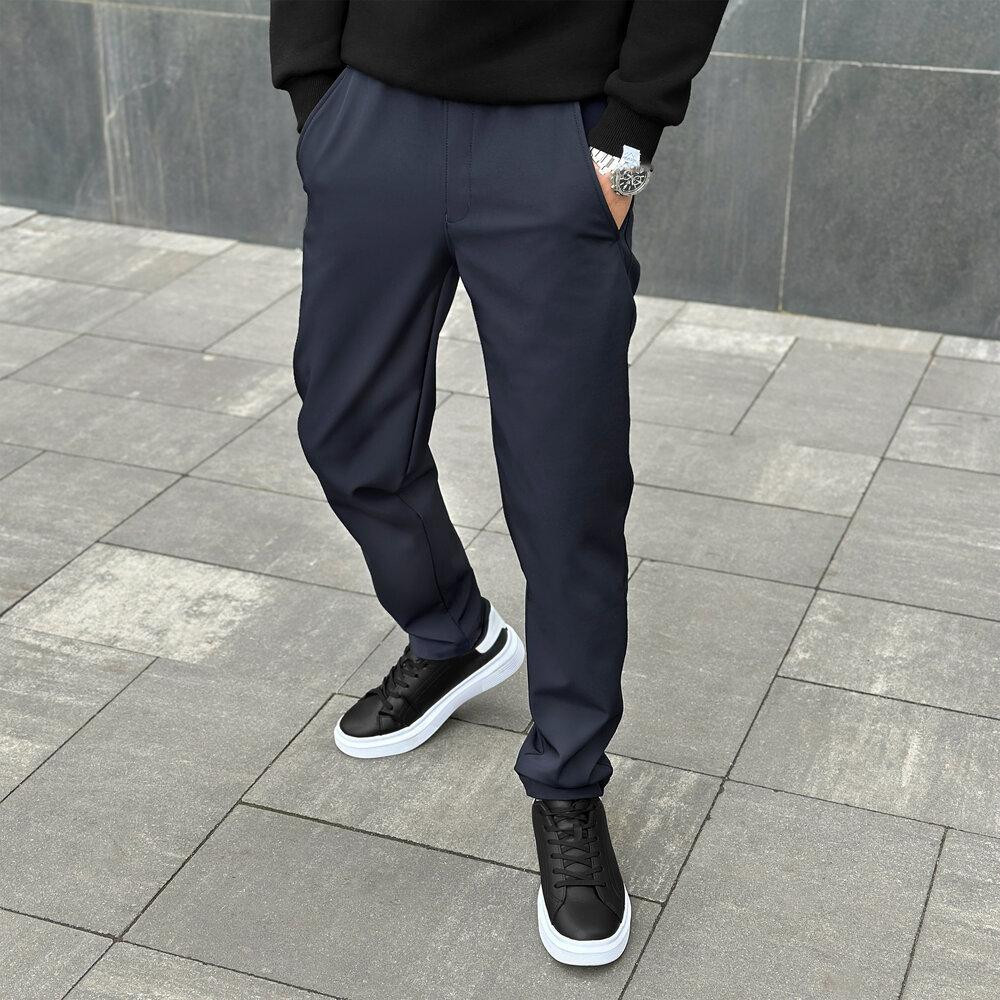 Штани із софтшелу для чоловіків весняні осінні сині Pobedov Point Київ - фото 1