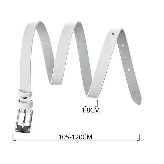 Ремень тонкий женский Белый (GRANDE PELLE) Киев