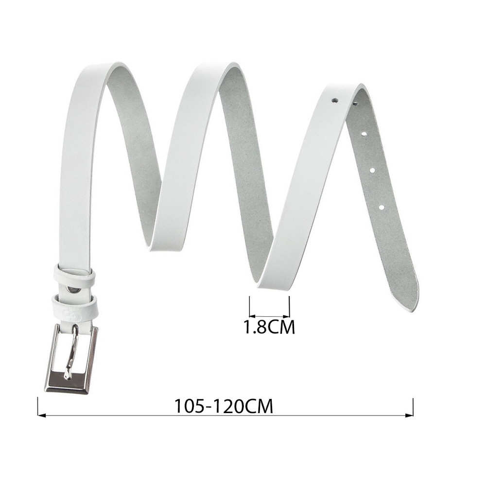 Ремень тонкий женский Белый (GRANDE PELLE) Киев - изображение 3