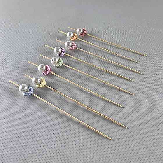 Шпажка для прикрашання страв 12 см" Буси з пелюстками "100 шт (1 пачка) Харків