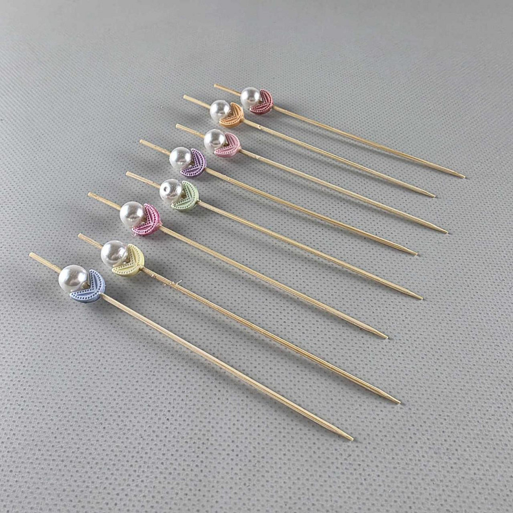 Шпажка для прикрашання страв 12 см" Буси з пелюстками "100 шт (1 пачка) Харків - фото 1