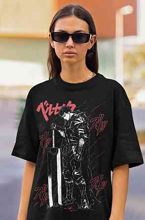 Футболка аниме Берсерк Гутс Скулл Книгхт оверсайз (S/M/L) Черний AnimeJ1043 Днепр