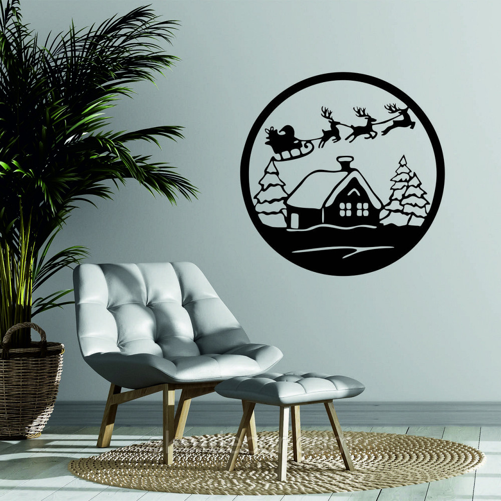 Декоративное настенное Панно «Новый год», Декор на стену 70*70 см, Черный Киев - изображение 3