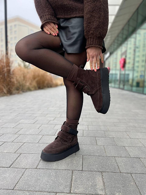 Jasmine Угги жіночі Jasmine коричневі натуральна замша зимові (5724) Коломия - фото 3