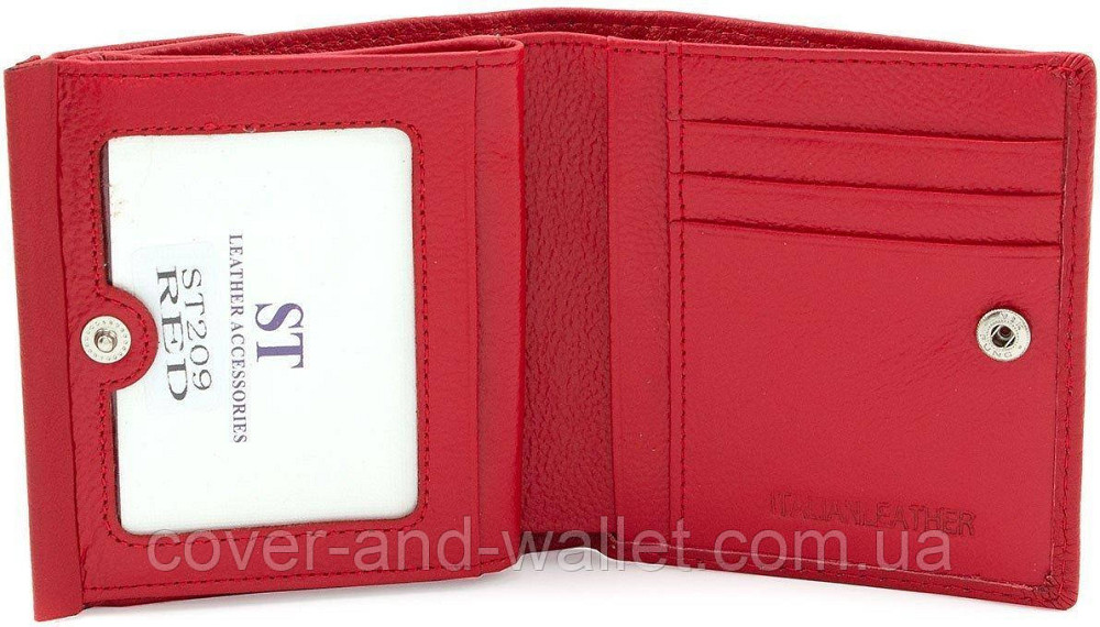 Маленький женский бумажник из натуральной кожи бордового цвета ST 209 Красный Киев - изображение 4