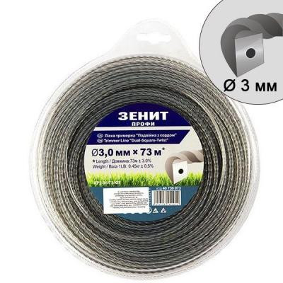 Жилка косильная Зеніт "ПРОФІ" "Двойная с кордом" 3,0 мм x 73 м (40730073) Винница - изображение 1