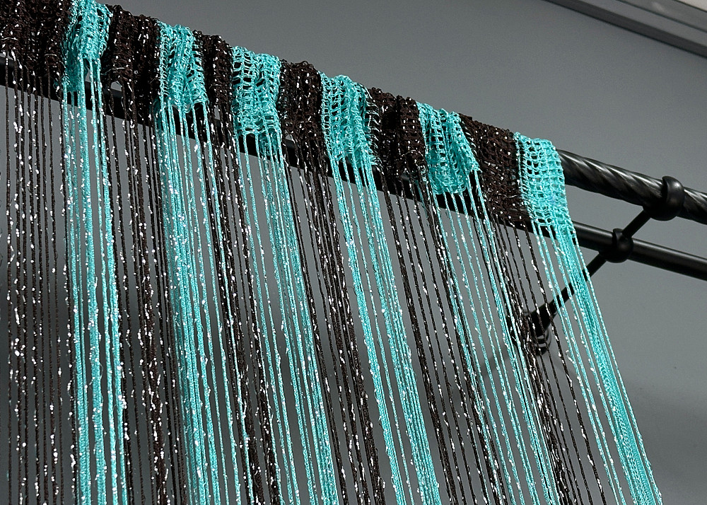 Шторы-нити с люрексом Бирюзовый с венге 300х300см 1 шт (61-101) Киев - изображение 8