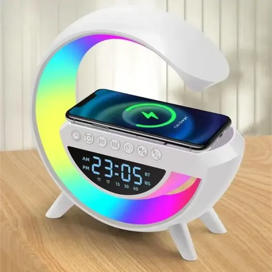 Настольная диодная лампа G-Smart BT-3401, RGB подсветка, Bluetooth, будильник, FM радио, беспроводна Киев