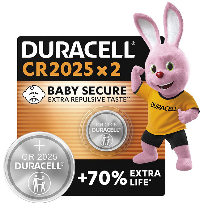Специальная литиевая батарейка типа «таблетка» Duracell 2025 3V, (DL2025/CR2025), 2 шт. (6409618) Киев - изображение 1