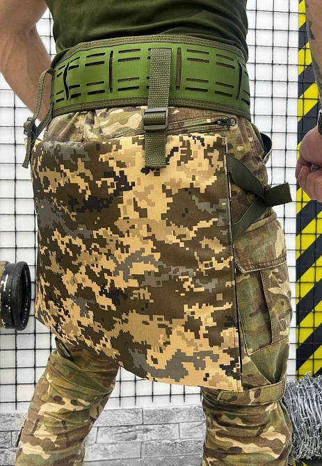 Сидушка потрійна карімат тактичний із кріпленням на пояс складний коврик каремат Піксель Одеса - фото 1