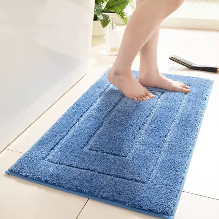 Килимок для ванної кімнати і душа килимок для ніг в душову, мікрофібра, атискользящий розмір 40х60 см, блакитний Кам'янець-Подільський - фото 1