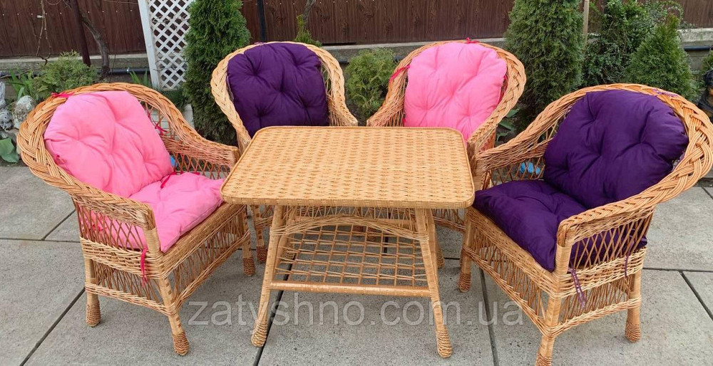 Садовая плетеная мебель с гармоничными накидками Киев - изображение 1