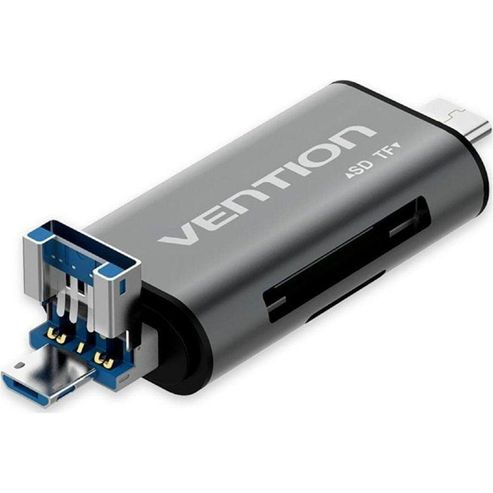 Картрідер Vention USB3.0 Multi-function Card Reader Gray Metal Type (CCHH0) Київ - фото 2