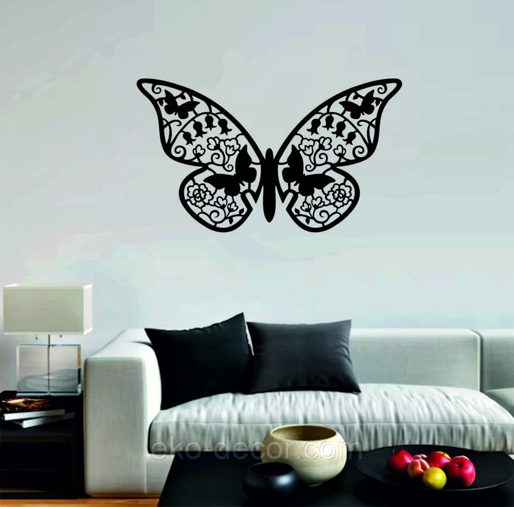 Декоративне настінне Панно  «Метелик» , Декор на стіну 70*40 см, Чорний Київ - фото 10