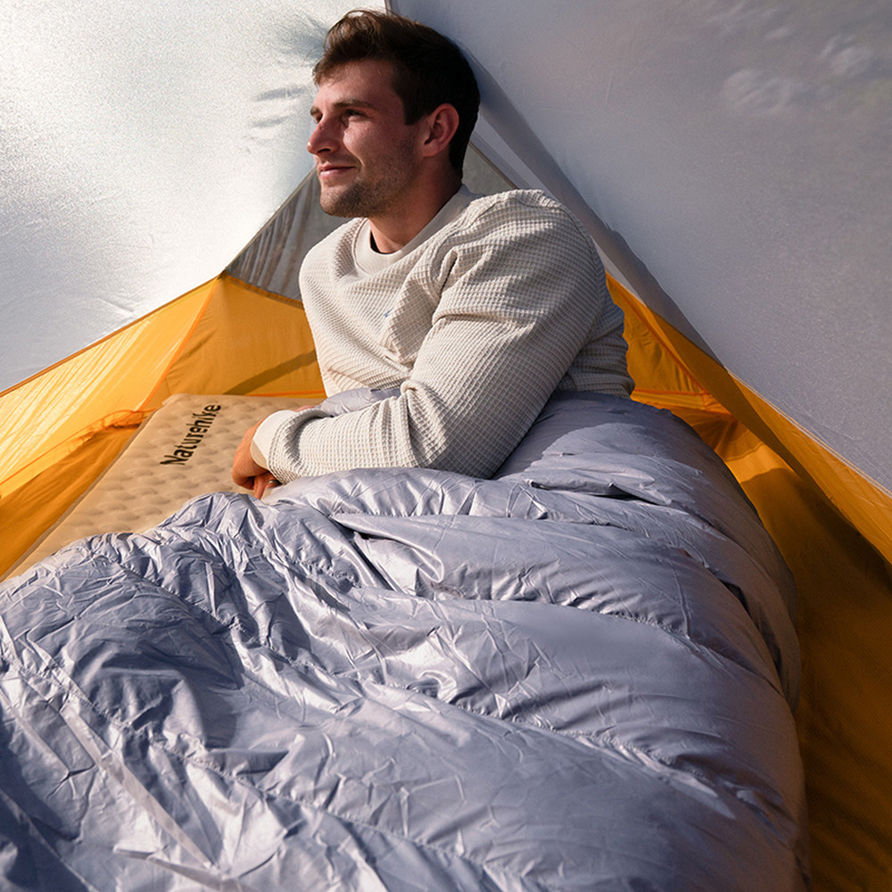 Спальник з натуральним пухом Naturehike CW400 NH18C400-D, p-р L, жовто-сірий Киев - изображение 6