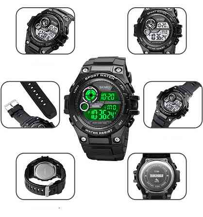 Мужские спортивные наручные часы Skmei 1759 водонепроницаемые 10 АТМ (Черные) Винница