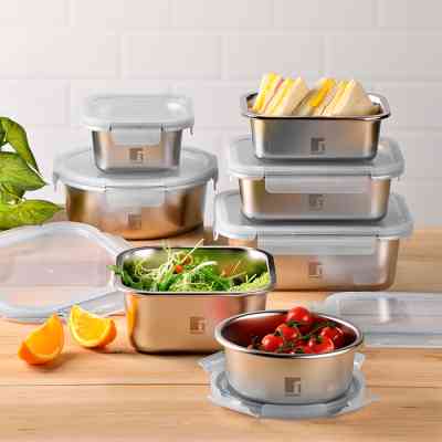 Харчовий контейнер Bergner Go Lovers з нержавіючої сталі прямокутний 1,25 л (BG-36311-GY) Вінниця