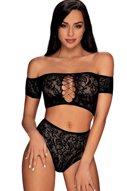 Комплект в сітку - топ та трусики Obsessive Inessita set Славута - фото 3