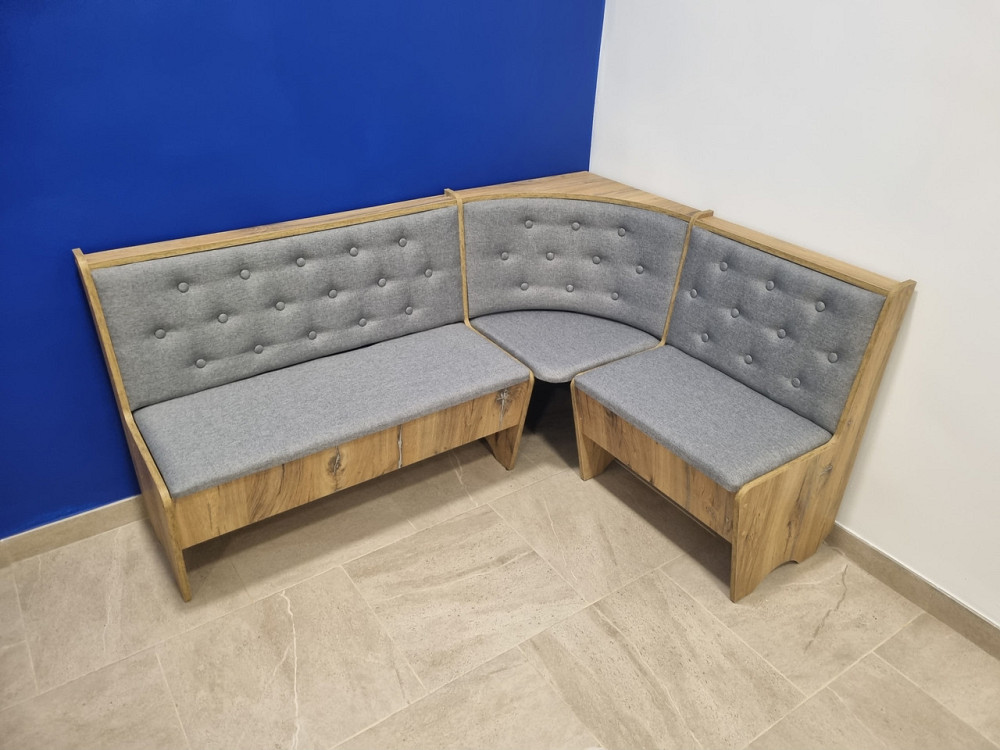 Кухонный уголок с нишами на кухню 114х154 см (на право или налево) / Ткань - ДСП Дуб Флагшток Львов - изображение 1