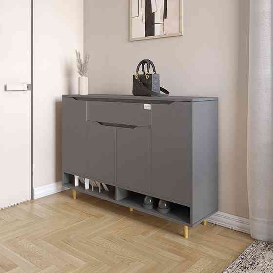 Тумба для обуви в прихожую LION Салливан Тумба-2 Антрацит (LION-041118) ТОП Днепр