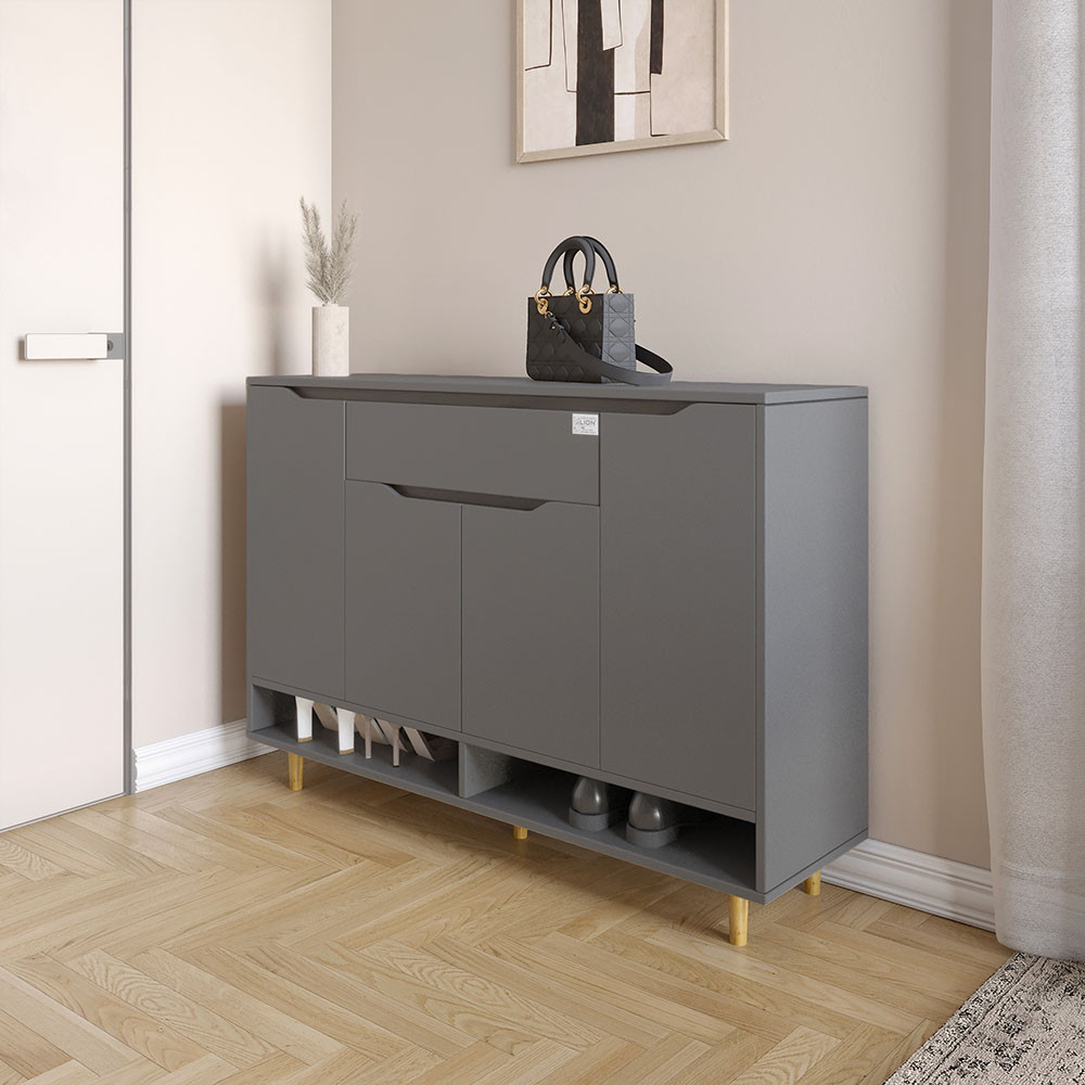 Тумба для обуви в прихожую LION Салливан Тумба-2 Антрацит (LION-041118) ТОП Днепр - изображение 1