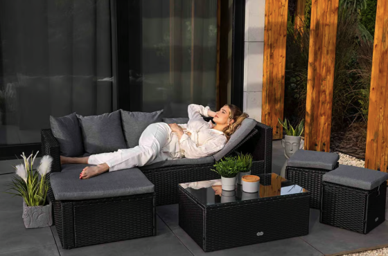 Садові меблі Di Volio Bologna чорний/сірий Киев