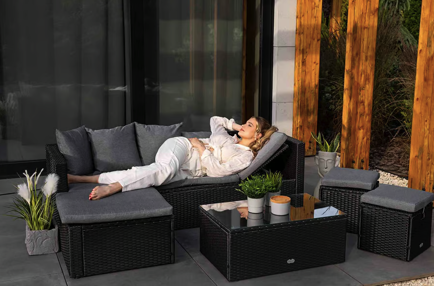 Садові меблі Di Volio Bologna чорний/сірий Киев - изображение 5