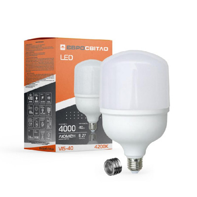 Лампочка Євросвітло 40Вт 6400К (VIS-40-E40/E27) Винница - изображение 1