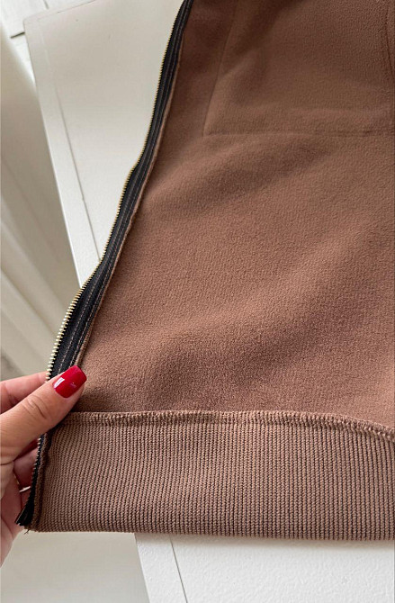 Женский стильный костюм двойка: кофта и штаны вельвет на плотном флисе Мокко, 50/52 Одесса - изображение 8