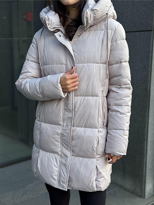 Жіноча тепла стильна куртка плащівка Бежевий, 44 Одеса - фото 1