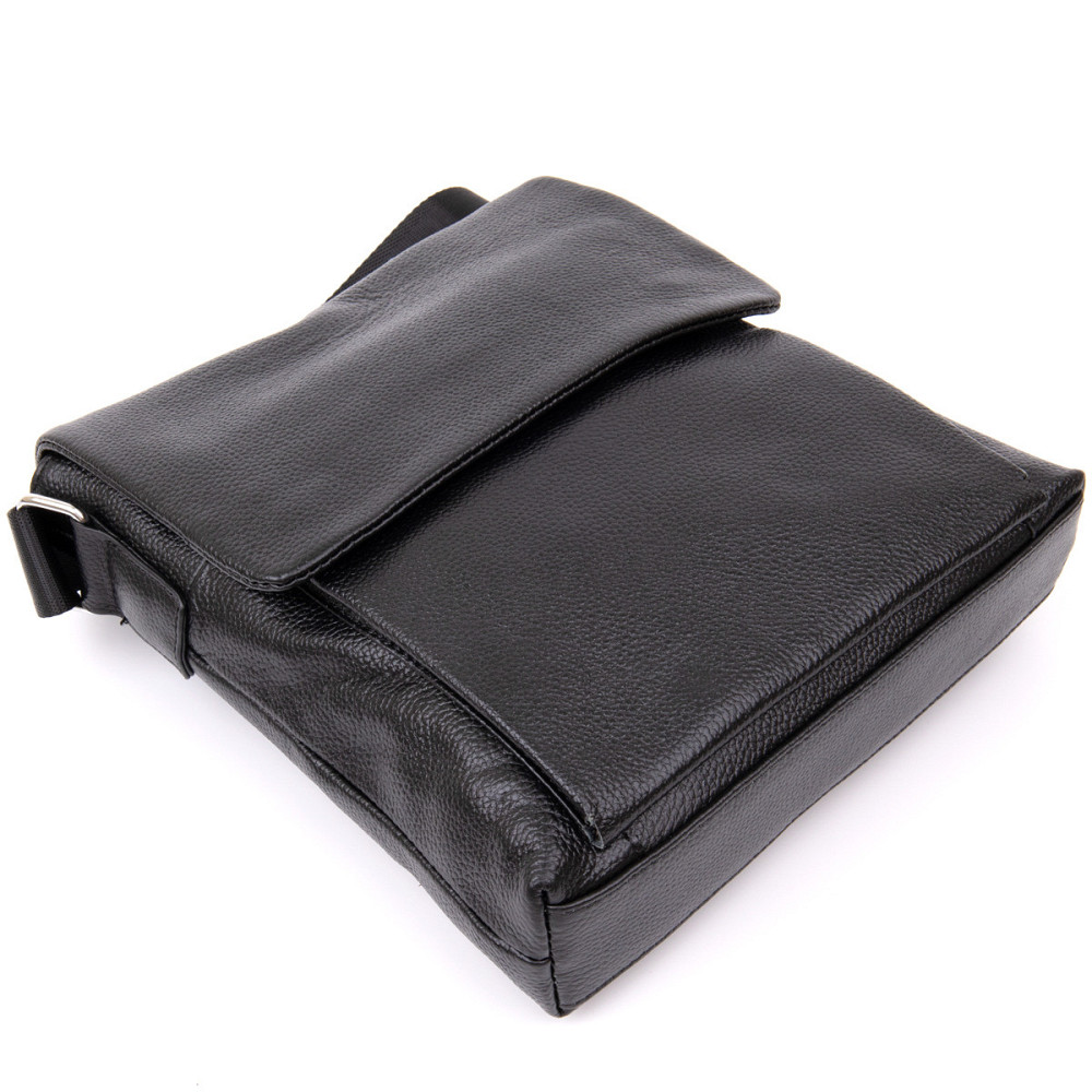 Сумка мужская классическая с клапаном флотар Vintage 20410 Черная Киев - изображение 7