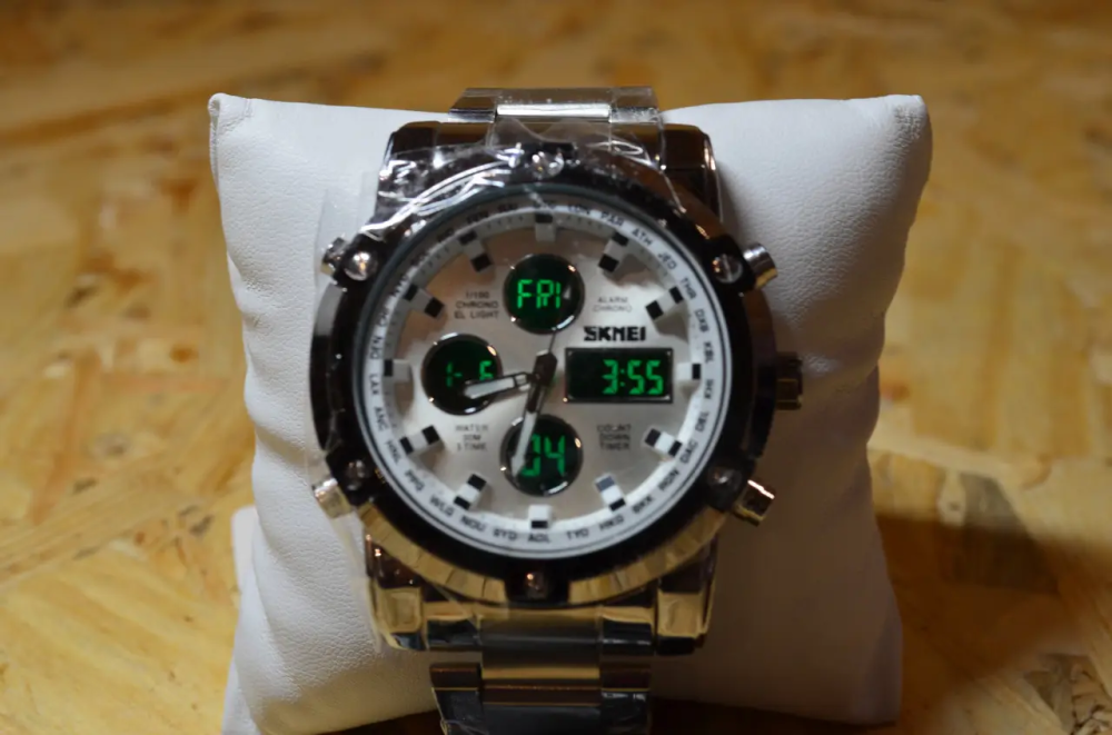 Классические наручные часы Skmei 1389 серебристые с черным Серебристый с белым Винница - изображение 8