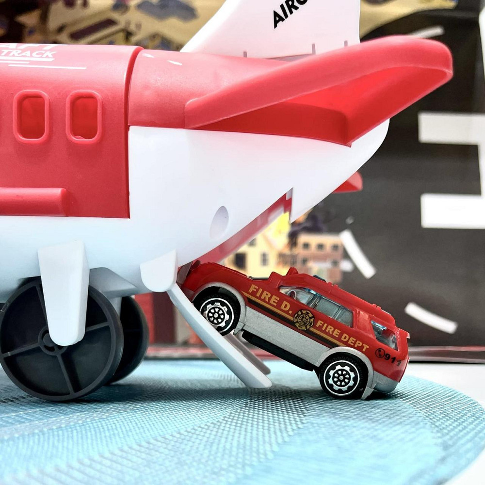 Літак паркування з машинками 4шт з музикою Червоний (8825A) Чернигов - изображение 8