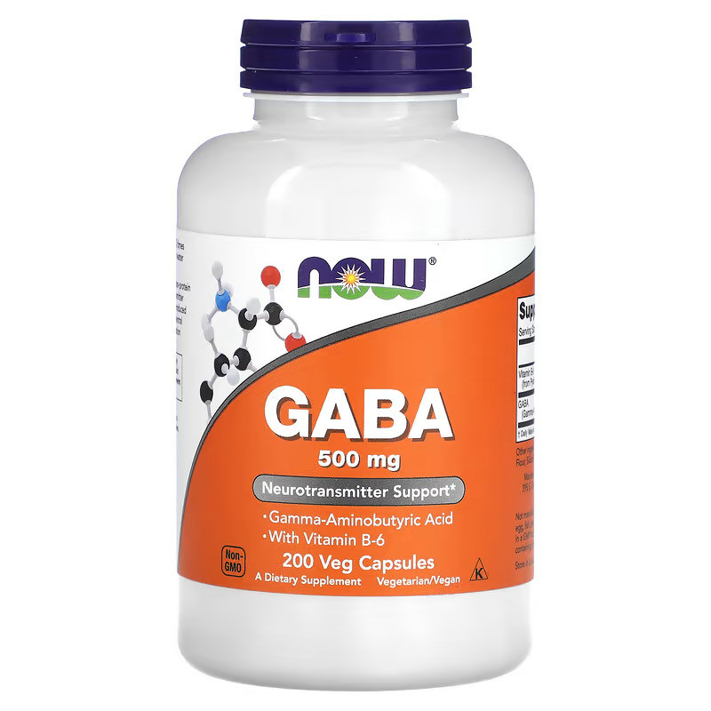 Гамма-аминомасляная кислота NOW Foods Gaba 500 mg 200 vcaps Луцк - изображение 1