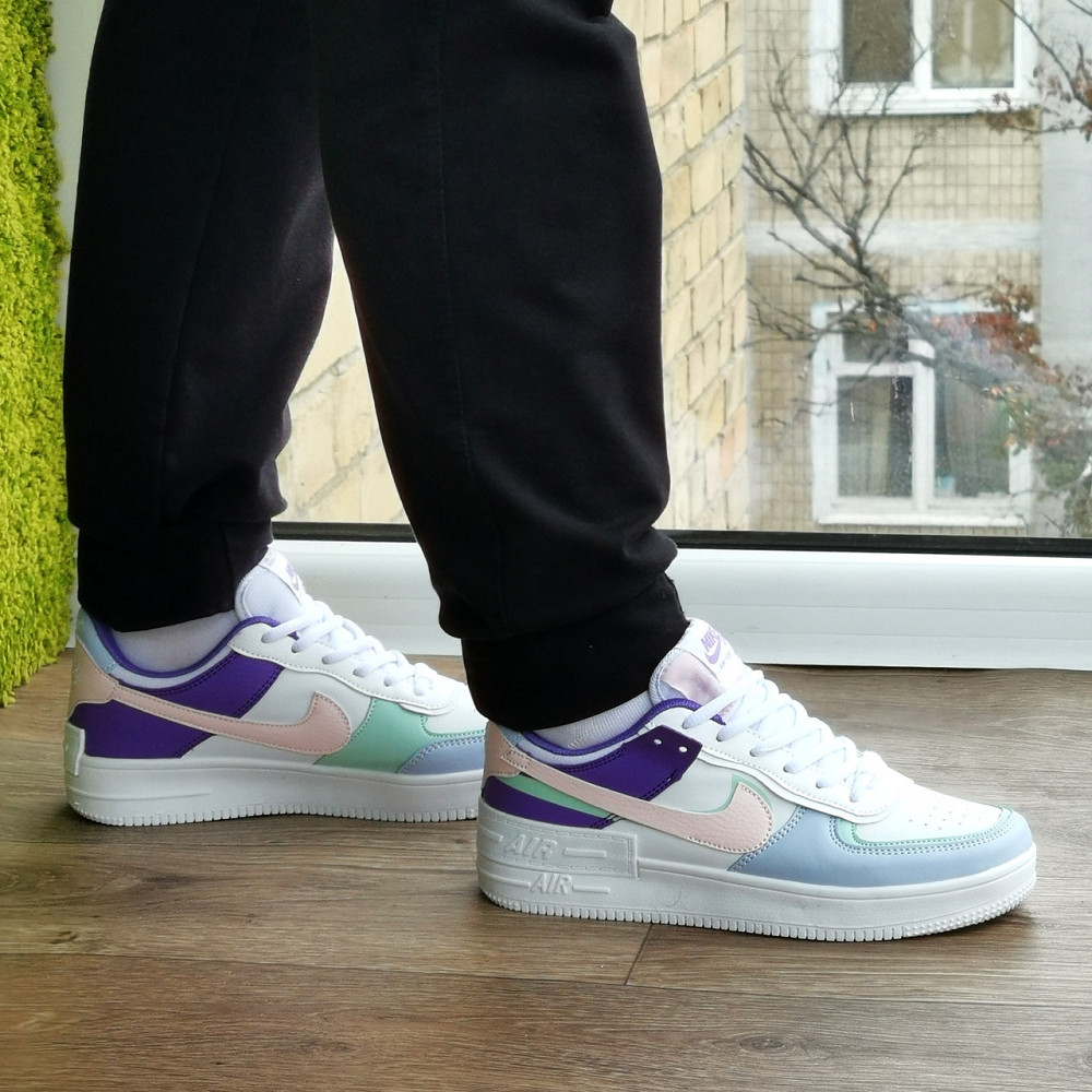 Кросівки Nike Force Білі Найк Шкіряні Форси Shadow Різнобарвні (розміри: 36,37,38,39,40,41) - 22 Дніпро - фото 7