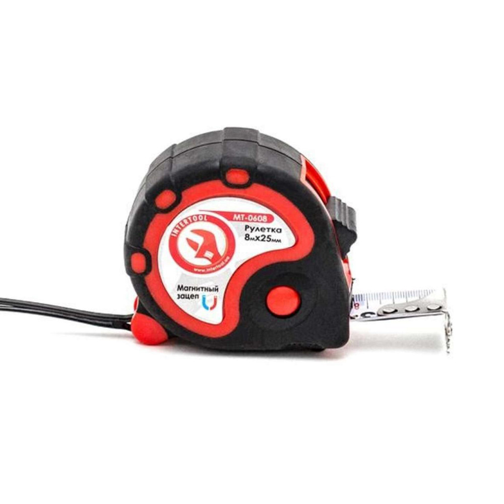 Рулетка с фиксатором 8м*25мм Супер Магнит Мукачево - изображение 1