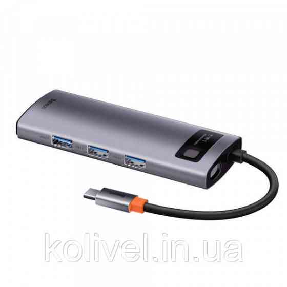 Док-станція USB3.1 Type-C --> USB Type C PD 100W/HDMI 4K 60 Hz/3*USB 3.2 Gen1/ 5in1 Baseus (CAHUB-CX0G) Київ