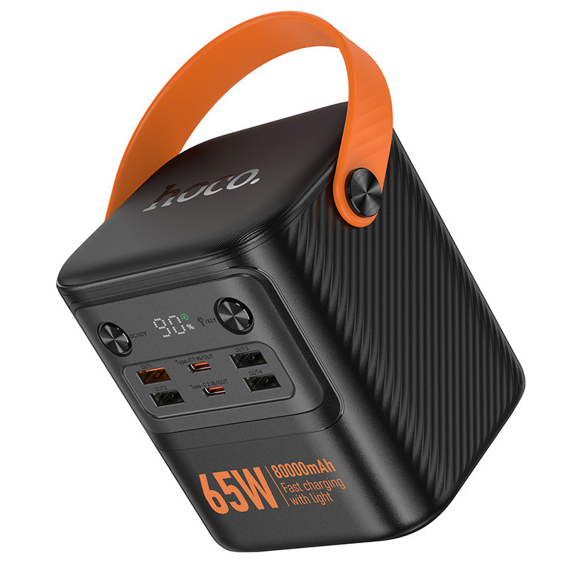 Зовнішній акумулятор HOCO J152 Pro Tough PD65W+light power bank (80000mAh) Black Київ - фото 5