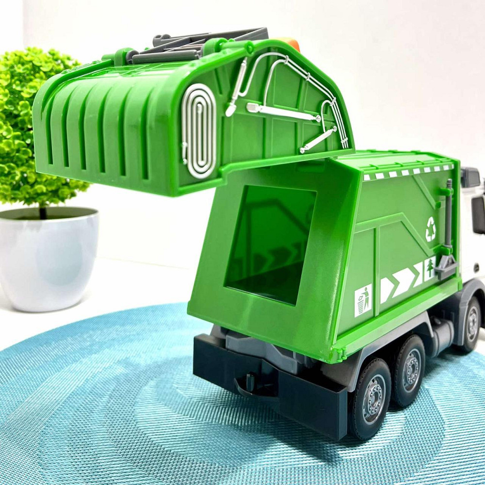 Сміттєвоз на радіокеруванні світло рухомі деталі на батарейках 32 см Зелений (HT077) Чернігів - фото 2