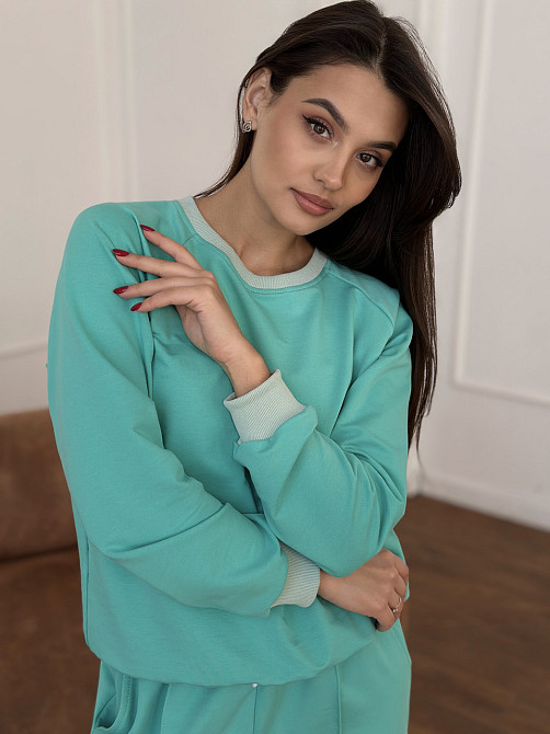 Свитшот женский однотонный Бирюзовый 42/44 Харьков - изображение 8