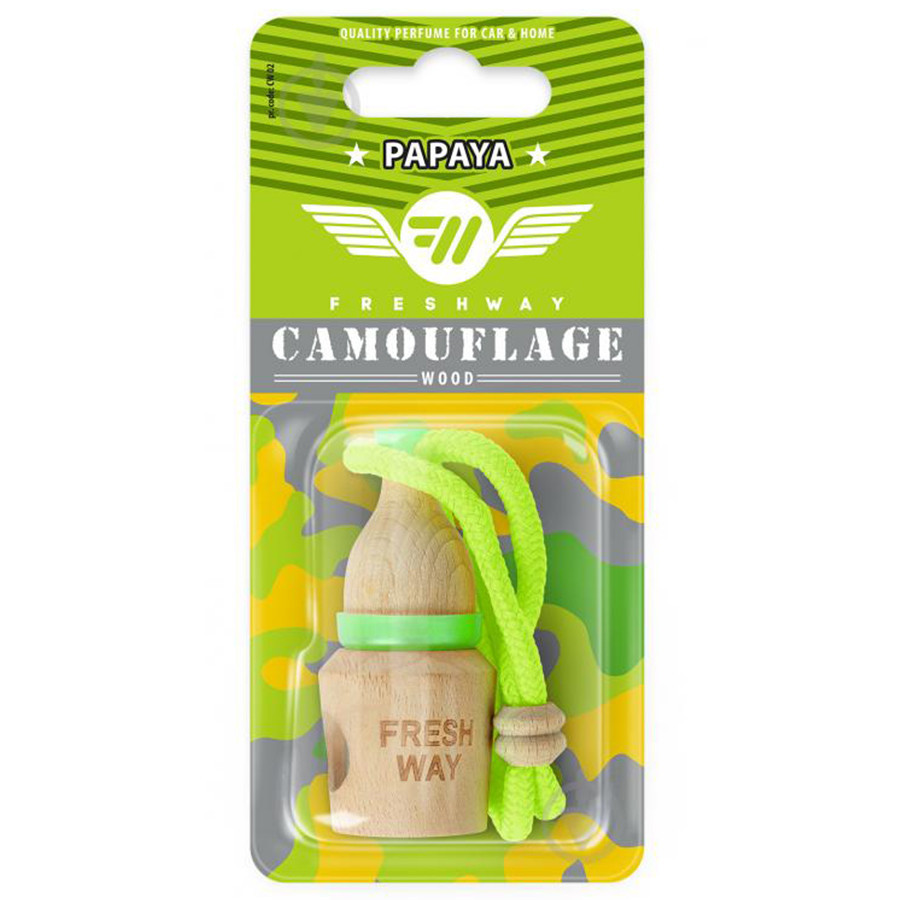 Ароматизатор для авто пробка "Camouflage Wood" Papaya (Папая) 5мл FreshWay Київ - фото 1