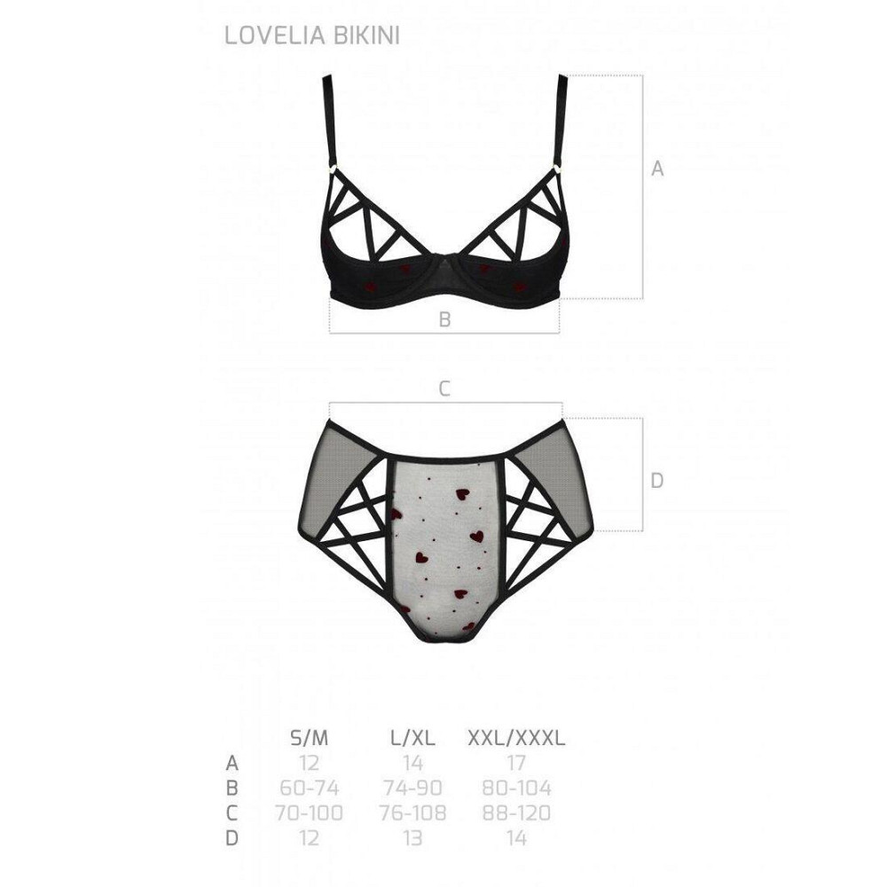 Еротичний комплект з малюнком Passion LOVELIA BIKINI XXL/XXXL, black Sex Aura Київ - фото 5