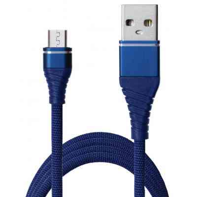 Дата кабель USB 2.0 AM to Micro 5P 1.2m 2A Blue Grand-X (NM012BL) Винница