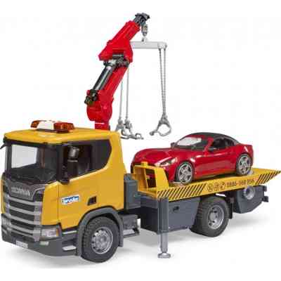 Спецтехніка Bruder Евакуатор Scania Super 560R з краном-маніпулятором та автомобіль Roadster (03552) Вінниця