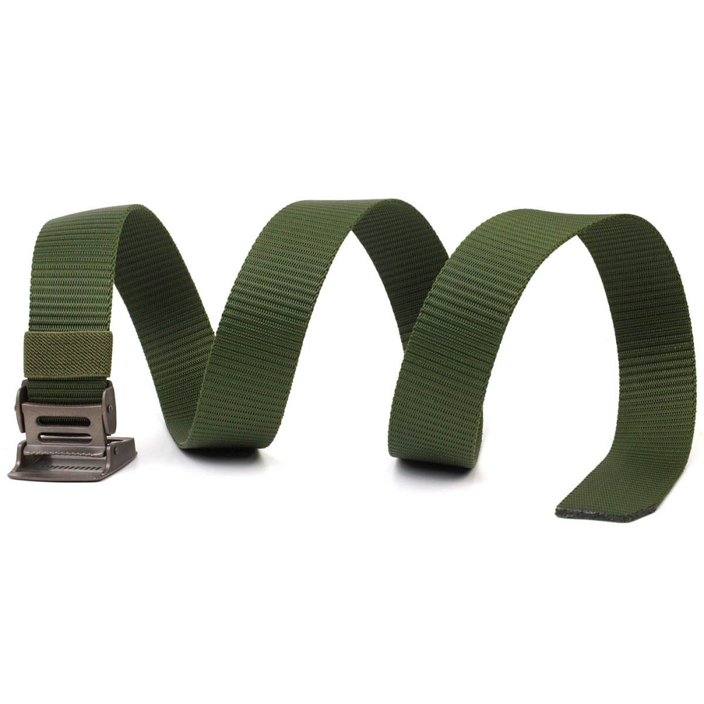 Міцний чоловічий ремінь з металевою пряжкою з текстилю 20595 Vintage Зелений Київ - фото 7