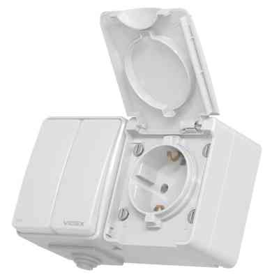 Розетка Videx BINERA IP65 зовнішня 1ая із заземленням (BINERA IP65 наружная 1ая с заземлением) Вінниця