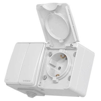 Розетка Videx BINERA IP65 наружная 1ая с заземлением Винница - изображение 1