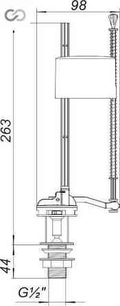 Кульовий кран для бачка унітазу нижній підвід 1/2 кнопка АНН-02 SoloPlast Харків