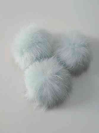 Меховой бубон на шапку из кролика Мятный 7-8 см Харьков