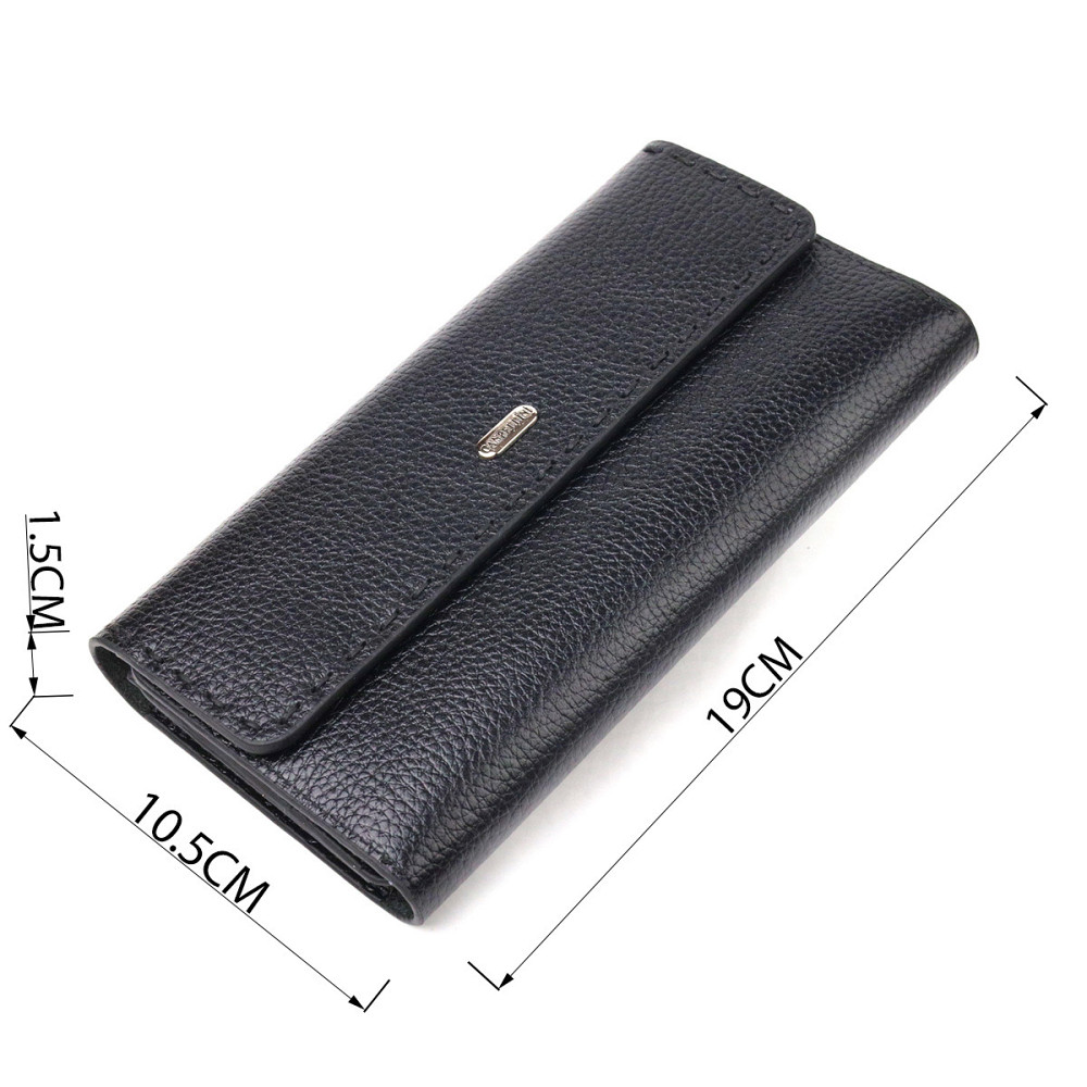 Функціональний жіночий гаманець з натуральної шкіри Чорний (CANPELLINI) Київ - фото 7